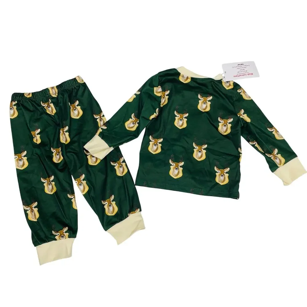 NWT TPP 2T Deer Mount Pajama Set